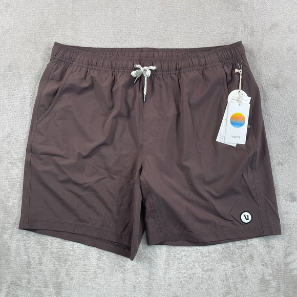 Vuori Kore Lined Shorts Men 2XL Java Performance 7.5